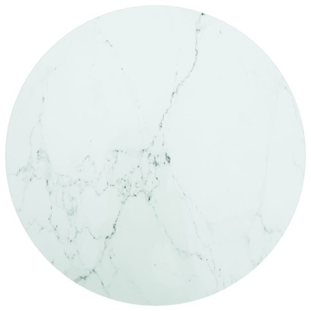 White tempered glass marble design table top Ø60x0.8 cm by , Table tops - Ref: Foro24-322248, Price: 38,77 €, Discount: %