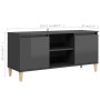 Mueble de TV patas madera pino gris con brillo 103,5x35x50 cm de , Muebles TV - Ref: Foro24-805967, Precio: 62,99 €, Descuent...