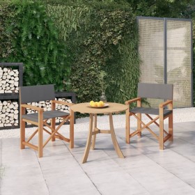 Director chairs 2 pcs solid gray teak wood by , Garden chairs - Ref: Foro24-3143629, Price: 261,93 €, Discount: %