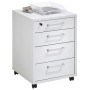 FMD Chest of drawers with wheels white 48x49.5x65.5 cm by , Filing cabinets - Ref: Foro24-447408, Price: 199,27 €, Discount: %