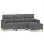 3-Sitzer-Sofa mit Hocker aus dunkelgrauem Stoff, 180 cm von , Sofas - Ref: Foro24-3201074, Preis: 373,25 €, Rabatt: %