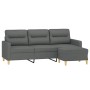 3-Sitzer-Sofa mit Hocker aus dunkelgrauem Stoff, 180 cm von , Sofas - Ref: Foro24-3201074, Preis: 373,25 €, Rabatt: %