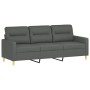 3-seater sofa with stool in dark gray fabric 180 cm by , Sofas - Ref: Foro24-3201074, Price: 373,25 €, Discount: %