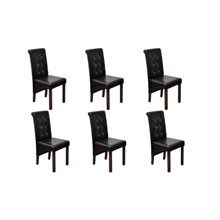 Dining chairs 6 units brown synthetic leather by , dining chairs - Ref: Foro24-160320, Price: 534,20 €, Discount: %