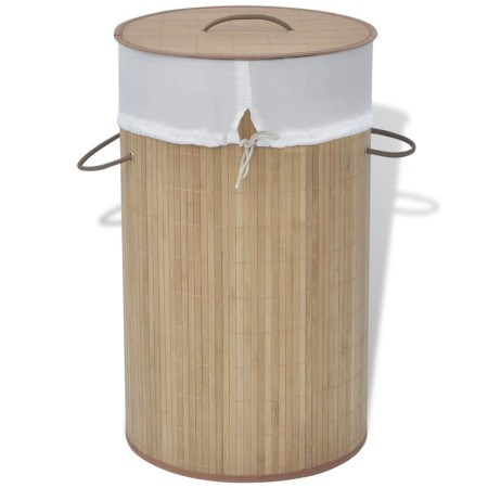 Natural color round bamboo laundry basket by vidaXL, Laundry baskets - Ref: Foro24-242723, Price: 33,24 €, Discount: %