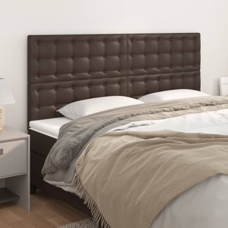 Headboards 4 units of brown synthetic leather 80x5x78/88 cm by , Headboards and footboards - Ref: Foro24-3116431, Price: 118,...