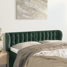 Cabecero de terciopelo verde oscuro 147x23x78/88 cm de , Cabeceros y pies de cama - Ref: Foro24-3117629, Precio: 68,99 €, Des...