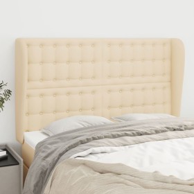 Headboard with cream fabric ears 147x23x118/128 cm by , Headboards and footboards - Ref: Foro24-3118393, Price: 125,99 €, Dis...