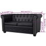 2-seater Chesterfield sofa in black synthetic leather by vidaXL, Sofas - Ref: Foro24-242369, Price: 390,54 €, Discount: %