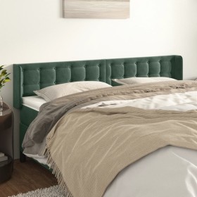 Cabecero de terciopelo verde oscuro 203x16x78/88 cm de , Cabeceros y pies de cama - Ref: Foro24-3119271, Precio: 79,79 €, Des...