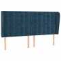 Headboard with dark blue velvet ears 163x23x118/128 cm by , Headboards and footboards - Ref: Foro24-3118448, Price: 140,61 €,...