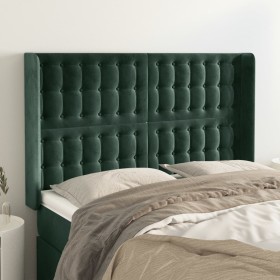 Headboard with dark green velvet ears 147x16x118/128cm by , Headboards and footboards - Ref: Foro24-3120065, Price: 119,99 €,...