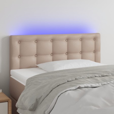 Cabecero con LED cuero sintético color capuchino 90x5x78/88 cm de , Cabeceros y pies de cama - Ref: Foro24-3121695, Precio: 5...