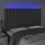 Headboard with LED lights dark gray fabric 144x5x118/128 cm by , Headboards and footboards - Ref: Foro24-3122857, Price: 125,...