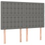 Headboard with LED lights dark gray fabric 144x5x118/128 cm by , Headboards and footboards - Ref: Foro24-3122857, Price: 125,...