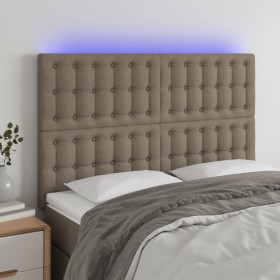 Cabecero con luces LED tela gris taupe 144x5x118/128 cm de , Cabeceros y pies de cama - Ref: Foro24-3122860, Precio: 125,99 €...