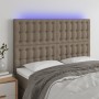 Headboard with LED lights taupe gray fabric 144x5x118/128 cm by , Headboards and footboards - Ref: Foro24-3122860, Price: 125...