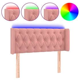 Pink velvet headboard with LED 103x16x78/88 cm by , Headboards and footboards - Ref: Foro24-3123619, Price: 67,99 €, Discount: %