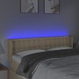 Cream fabric headboard with LED 147x16x78/88 cm by , Headboards and footboards - Ref: Foro24-3123673, Price: 71,17 €, Discoun...