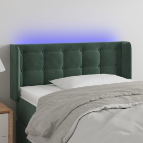 Cabecero con LED de terciopelo verde oscuro 83x16x78/88 cm de , Cabeceros y pies de cama - Ref: Foro24-3123703, Precio: 55,99...