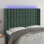 Dark green velvet LED headboard 147x16x118/128 cm by , Headboards and footboards - Ref: Foro24-3124533, Price: 143,84 €, Disc...