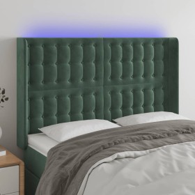 Dark green velvet LED headboard 147x16x118/128 cm by , Headboards and footboards - Ref: Foro24-3124533, Price: 128,99 €, Disc...