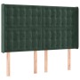 Dark green velvet LED headboard 147x16x118/128 cm by , Headboards and footboards - Ref: Foro24-3124533, Price: 143,84 €, Disc...