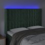 Dark green velvet LED headboard 147x16x118/128 cm by , Headboards and footboards - Ref: Foro24-3124533, Price: 143,84 €, Disc...