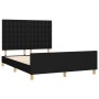 Estructura de cama con cabecero de tela negro 140x200 cm de , Camas y somieres - Ref: Foro24-3125383, Precio: 229,33 €, Descu...