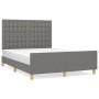 Bed frame with headboard in dark gray fabric 140x190 cm by , Beds and slatted bases - Ref: Foro24-3125374, Price: 223,39 €, D...