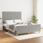 Light gray fabric bed frame with headboard 140x200 cm by , Beds and slatted bases - Ref: Foro24-3125381, Price: 219,07 €, Dis...