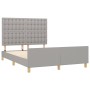 Light gray fabric bed frame with headboard 140x200 cm by , Beds and slatted bases - Ref: Foro24-3125381, Price: 231,10 €, Dis...