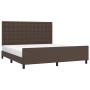 Brown synthetic leather headboard bed frame 160x200 cm by , Beds and slatted bases - Ref: Foro24-3125582, Price: 250,99 €, Di...