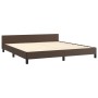 Brown synthetic leather headboard bed frame 160x200 cm by , Beds and slatted bases - Ref: Foro24-3125582, Price: 250,99 €, Di...