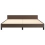 Brown synthetic leather headboard bed frame 160x200 cm by , Beds and slatted bases - Ref: Foro24-3125582, Price: 250,99 €, Di...