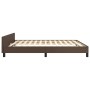 Brown synthetic leather headboard bed frame 160x200 cm by , Beds and slatted bases - Ref: Foro24-3125582, Price: 250,99 €, Di...