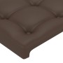 Brown synthetic leather headboard bed frame 160x200 cm by , Beds and slatted bases - Ref: Foro24-3125582, Price: 250,99 €, Di...