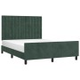 Dark green velvet bed frame with headboard 140x200 cm by , Beds and slatted bases - Ref: Foro24-3126004, Price: 257,71 €, Dis...