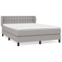 Box spring bed with light gray fabric mattress 140x190 cm by , Beds and slatted bases - Ref: Foro24-3126557, Price: 439,40 €,...