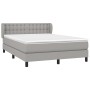 Box spring bed with light gray fabric mattress 140x190 cm by , Beds and slatted bases - Ref: Foro24-3126557, Price: 439,40 €,...