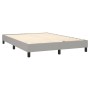 Box spring bed with light gray fabric mattress 140x190 cm by , Beds and slatted bases - Ref: Foro24-3126557, Price: 439,40 €,...