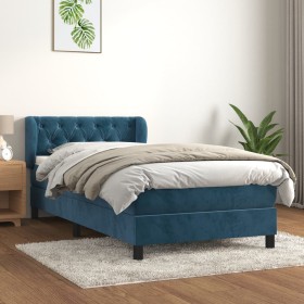 Box spring bed with dark blue velvet mattress 80x200 cm by , Beds and slatted bases - Ref: Foro24-3127641, Price: 311,99 €, D...