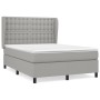 Cama box spring con colchón tela gris claro 140x190 cm de , Camas y somieres - Ref: Foro24-3128277, Precio: 543,94 €, Descuen...