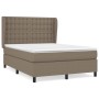 Box spring bed with taupe gray fabric mattress 140x200 cm by , Beds and slatted bases - Ref: Foro24-3128289, Price: 574,73 €,...