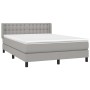 Box spring bed with light gray fabric mattress 140x200 cm by , Beds and slatted bases - Ref: Foro24-3130033, Price: 441,95 €,...