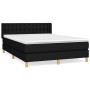 Cama box spring con colchón tela negro 140x200 cm de , Camas y somieres - Ref: Foro24-3130595, Precio: 402,39 €, Descuento: %