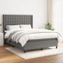 Box spring bed with dark gray fabric mattress 140x190 cm by , Beds and slatted bases - Ref: Foro24-3131746, Price: 529,42 €, ...