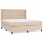 Box spring bed with cappuccino synthetic leather mattress 160x200cm by , Beds and slatted bases - Ref: Foro24-3132512, Price:...