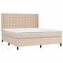 Box spring bed with cappuccino synthetic leather mattress 160x200cm by , Beds and slatted bases - Ref: Foro24-3132512, Price:...