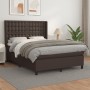 Cama box spring con colchón cuero sintético marrón 140x200cm de , Camas y somieres - Ref: Foro24-3132504, Precio: 502,53 €, D...